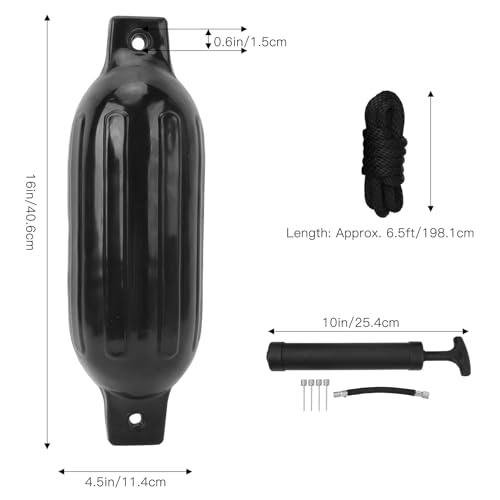 Marine Ribbed Booys Docking Boat Bumper Kit – Schutzpolsterung, Schützende Ribbed Booys Docking mit 4 Nylonseilen, Vielseitig Einsetzbar für Kais, Yachten, Segelboote