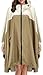 Minetom Veste de Pluie Poncho pour Femme Homme Imperméable Léger Réutilisable Randonnée Camping Moto Vélo Manteau de Pluie Veste avec Capuche F Beige Taille Unique