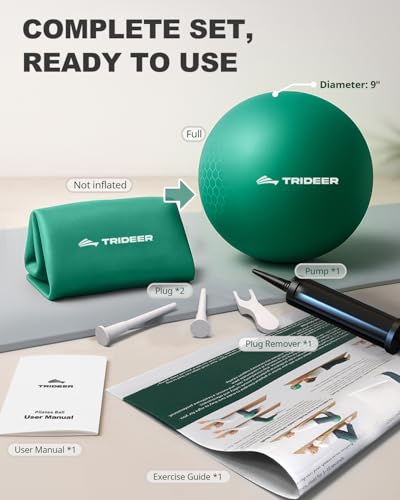 Image of Trideer Exercise Ball for Physical Therapy, 9 Inch Pilates Ball