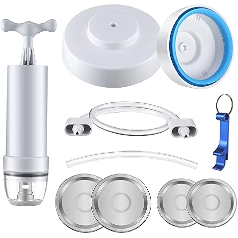 Dreyoo Jar Sealer and Accessory Hose Compatible with Foodsaver Vacuum Sealer, Vacuum Sealer Kit for Wide and Regular Mouth Canning Jars, with a Manual Portable Vacuum Pump and a Bottle Opener Cover