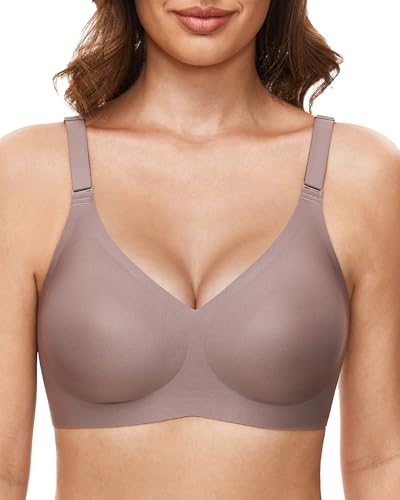 Gailife Seamless Bra for women No Underwire Comfort Sports Bra Buttery Soft Wireless Bralette Full Coverage Push Up Bras Grey L