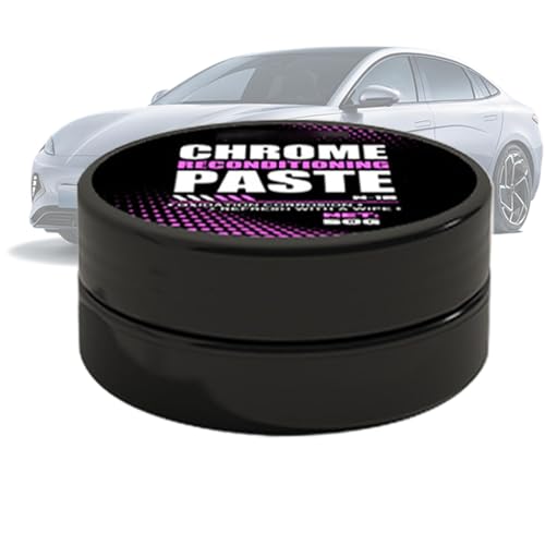 Abrillantador de cromo para coche, 50 g, pasta de limpieza de cromo para coche, limpiador decorativo para vehículos, reparación de automóviles, removedor de óxido para, recorte, parachoques