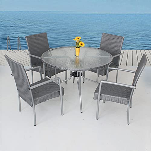 Zsedp Outdoor Rattan Casual Dining Table And Chairs Sofa Furniture Aluminum Five-Piece Set #TOP1