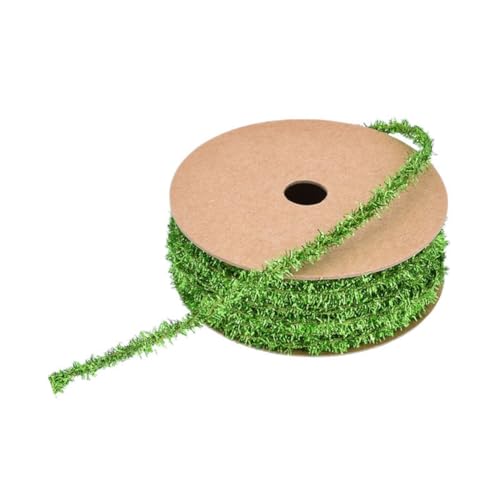 Yurosiay 9,14 metri × 8 mm nastro lametta di Natale mini ghirlanda lametta colorata glitter metallico lametta Natale nastro decorativo nastro regalo lucido sottile lametta nastro albero di Natale per