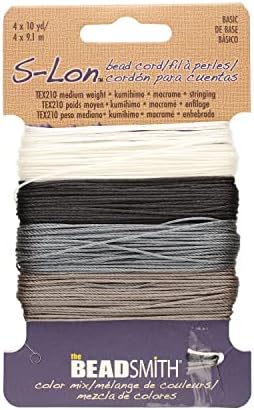 The Beadsmith S-Lon #18 Cordón – Color Oliva – Tarjeta De 77 Yardas – Ideal Para Enhebrar Cuentas De Ganchillo Y Joyas De Micromacramé, Compatible Con Proyectos Kumihimo