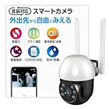カシムラ(Kashimura) スマートカメラ 防水/首振/高輝度 NKJ-188 マイク・スピーカー内蔵 防塵防水等級IP65 屋外/屋内対応 スマホ連動 自動追跡機能 赤外線モード