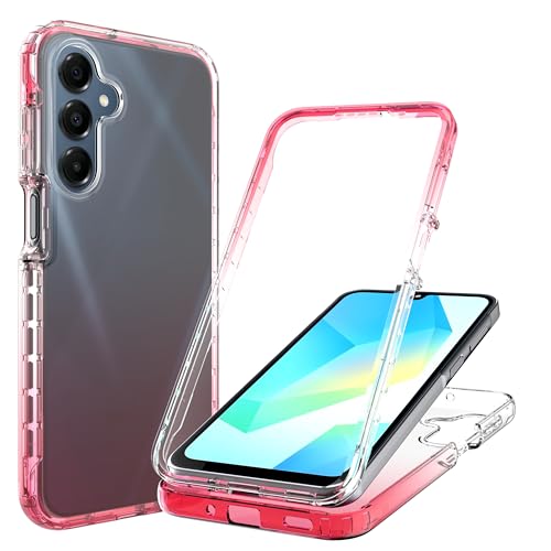 Dynippy Dual-Layer Phone Case for Samsung Galaxy A16 4G/5G - Shock-Diffusing Flexible TPU + PC Hybrid Structure with Corner Protection - Gradient Semi Transparent Red