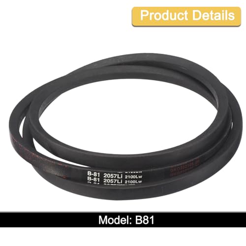 Image of uxcell 3 Pack B81 Classic Wrapped V-Belt, 84 inch Outside Circumference Wrapped Industrial Rubber V-Belt B Profile V-Belt for Industrial Machinery Equipment, Black