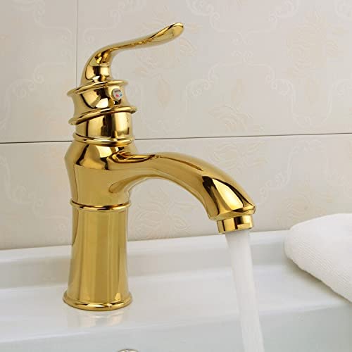 Robinet eau cuisine salle de bains mitigeur noir or pour lavabo évier