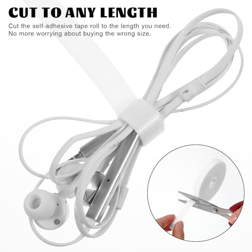 Image of Gjinxi 1 /2in x 16ft Hook and Loop Straps, Reusable Self-Gripping Strips for Home Office Data Center, Multi-Purpose Hook and Loop Roll Self Adhesive Tape for Quick Wrap Cable Straps