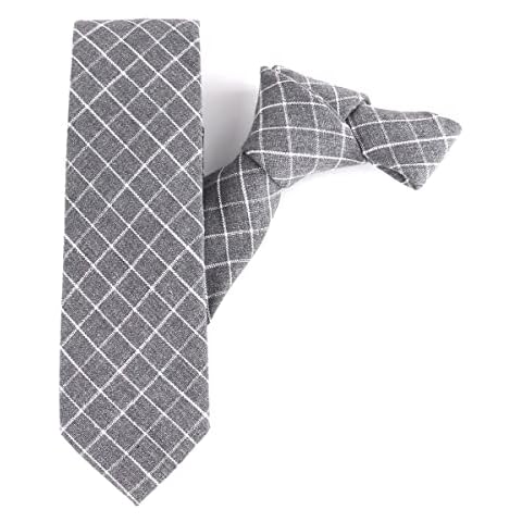 Gemay G.M Cotton Ties for Men, Plaid Mens Tie, Skinny Ties for Men, Slim Men’s Neckties for Wedding Party Cover