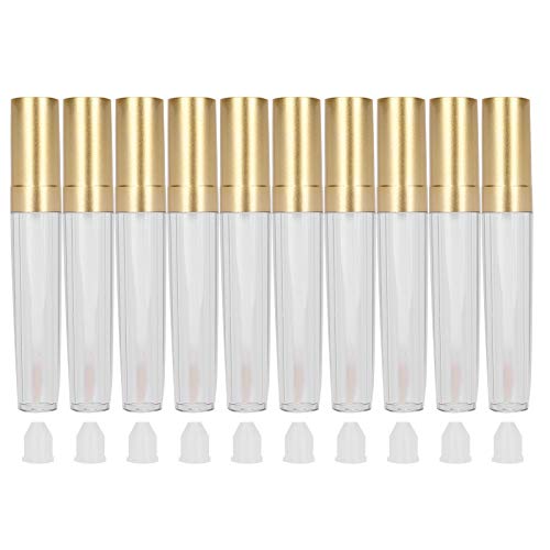 Tubos vacíos para brillo de labios DIY, botellas rellenable de brillo de labios, recipiente transparente de 5 ml para guardar lápiz de labios líquido con tapón a prueba de derrames