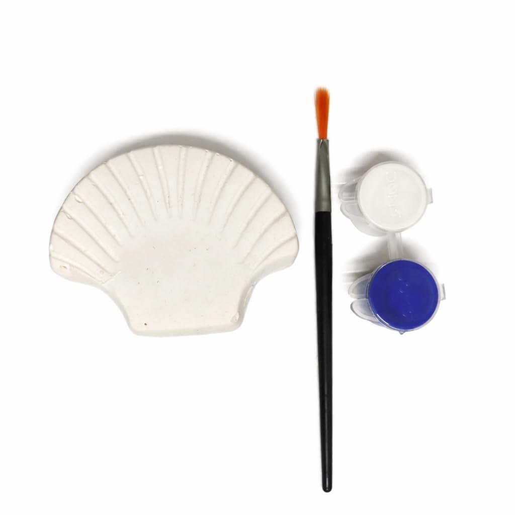 JECOLOP 3D DIY Painting Kit for Kids Paint Your Own DIY Figurine Craft Set Art & Craft Kit with Colors & Brush-Multiple Themes Creative Birthday Gift for Boys & Girls Age 6-12, 8-10 (Scallop Shell)