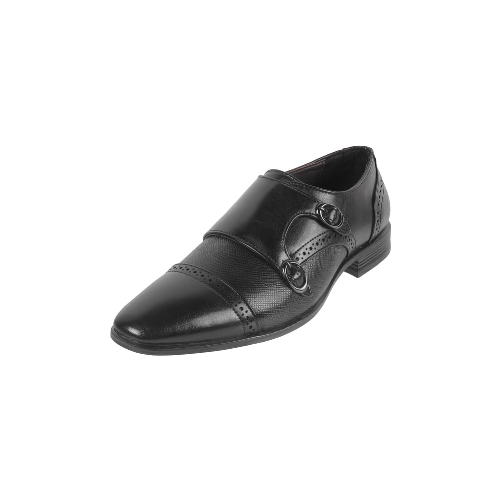 Metro Men Black Leather Adjustable Formal Double Monk Strap Shoes UK/10 EU/44 (19-446) (B0D9MNBN41) Amazon Price History, Amazon Price Tracker