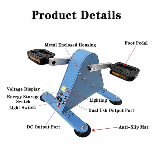 Generador de Pedales Portátil JIANGSHUAIM 100W, Salida DC 1-35V, Para Emergencias al Aire Libre miniatura 4