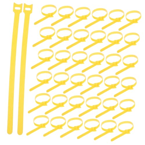 NOLITOY 100 piezas cintas reutilizables para envolver cables, correas con gancho y bucle, organizador para cables de carga, amarillo miniatura 1