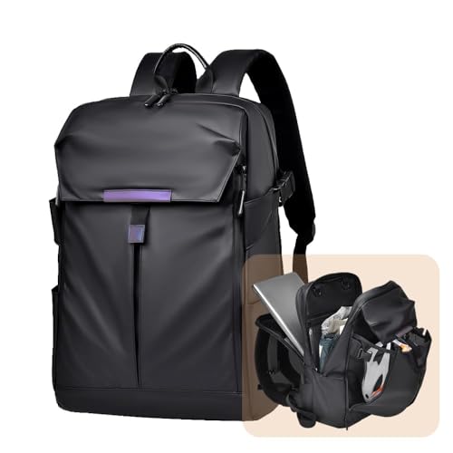 Mochila Expansível para Homens, 30L com Alça Peitoral, Compartimento para Notebook 15.6', Resistente à Água, Ideal para Moto, Ciclismo, Viagens e Trabalho