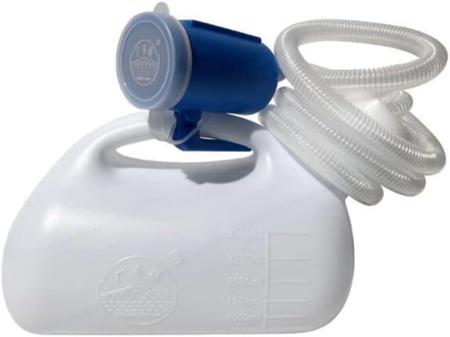 3000ML Large Male Urinal,YUMSUM Urinals for Men (White with Hose) | 101Oz Capacity,with 46“ Long Tube,Mens Portable Potty, Pee Bottle Collector Travel Toilet