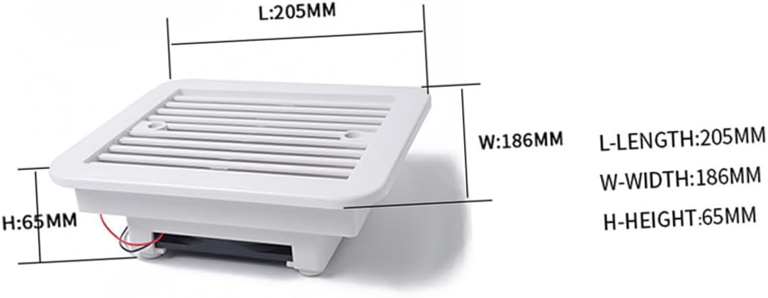 8-inch 12v Rv Ventilation Fan with Blades, Bathroom Exhaust Air Vent Fan for Roof and Kitchen, Quiet Replacement Part for Camper Van Ventilation