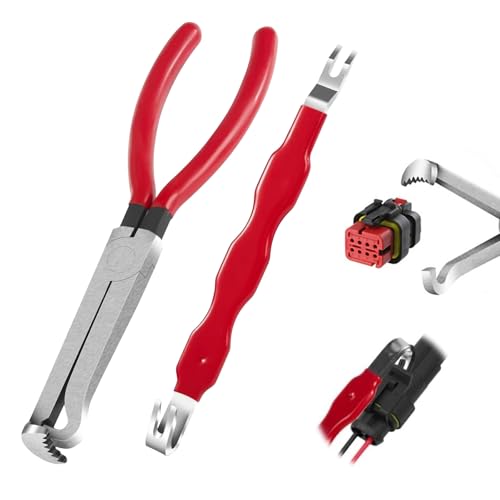 Professional Electrical Disconnect Pliers Set - Automotive Connector Separator & Terminal Removal Tool with Multi-Angle Tips for Technicians