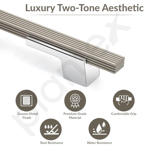 Image of Plantex Aluminium Cabinet Handle /900mm Wardrobe Handle for Home /Cupboard Door Pull-Push Handles for Office - Pack of 1 (DTC-5580, Satin White & Chrome)