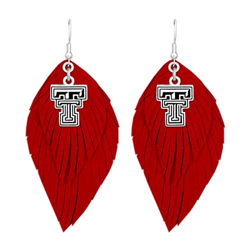 From the Heart 43373 Texas Tech Red Suede Boho Babe Earrings