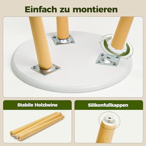 Bamworld Blumenständer Hoch – Moderner Beistelltisch & Pflanzenständer aus Holz, Rundes Design für Wohnzimmer & Balkon Deko