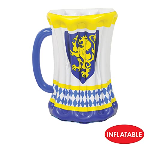 Beistle 27" X 18" Inflatable Oktoberfest Beer Stein Mug Cooler Beverage Holder For German Theme Party Decorations, Holds Approx. 48 12-Ounce Cans #TOP2