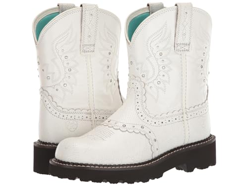ARIAT Women's Gembaby Western Boot - White Snake Emboss/Opulent White, 8 Narrow