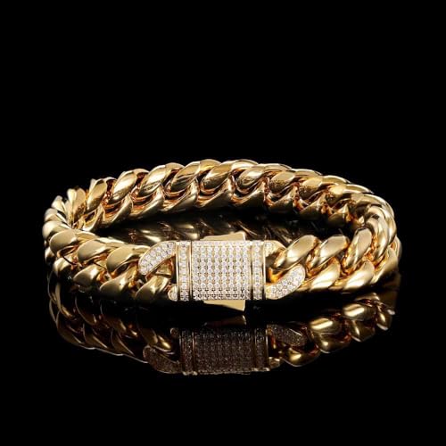 Solid 18K gold bracelet for men and women, 12mm mesh moissanite bracelet, birthday, Valentine's Day, Christmas gift, Cuban bracelet3