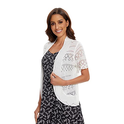 Women's Open Front Bolero Shrug Lightweight Knit Hollow Out Cropped Cardigan3