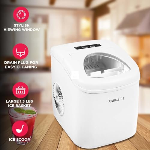 FRIGIDAIRE Portable Compact Ice Maker, Counter Top Ice Making Machine, 26lb per day, White by Frigidaire - Used condition - Image 4