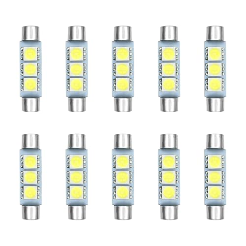 Kit de 10 luces LED para espejo y techo auto 12V blanco miniatura 1