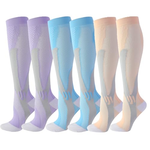 Image of 4 /6 Pairs Compression Socks for Women Men Circulation-Best Support for Nurses,Running,Athletic,Travel