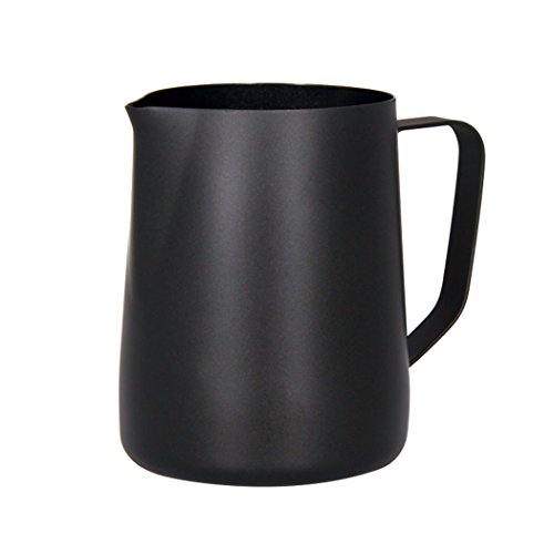SIPLIV 20 oz (600 ml) in Acciaio Inox Espresso brocche fumanti Latte Schiuma di Latte scrematrice Latte Macchiato Cappuccino Latte Art Making Tazze di brocca brocca - Nero