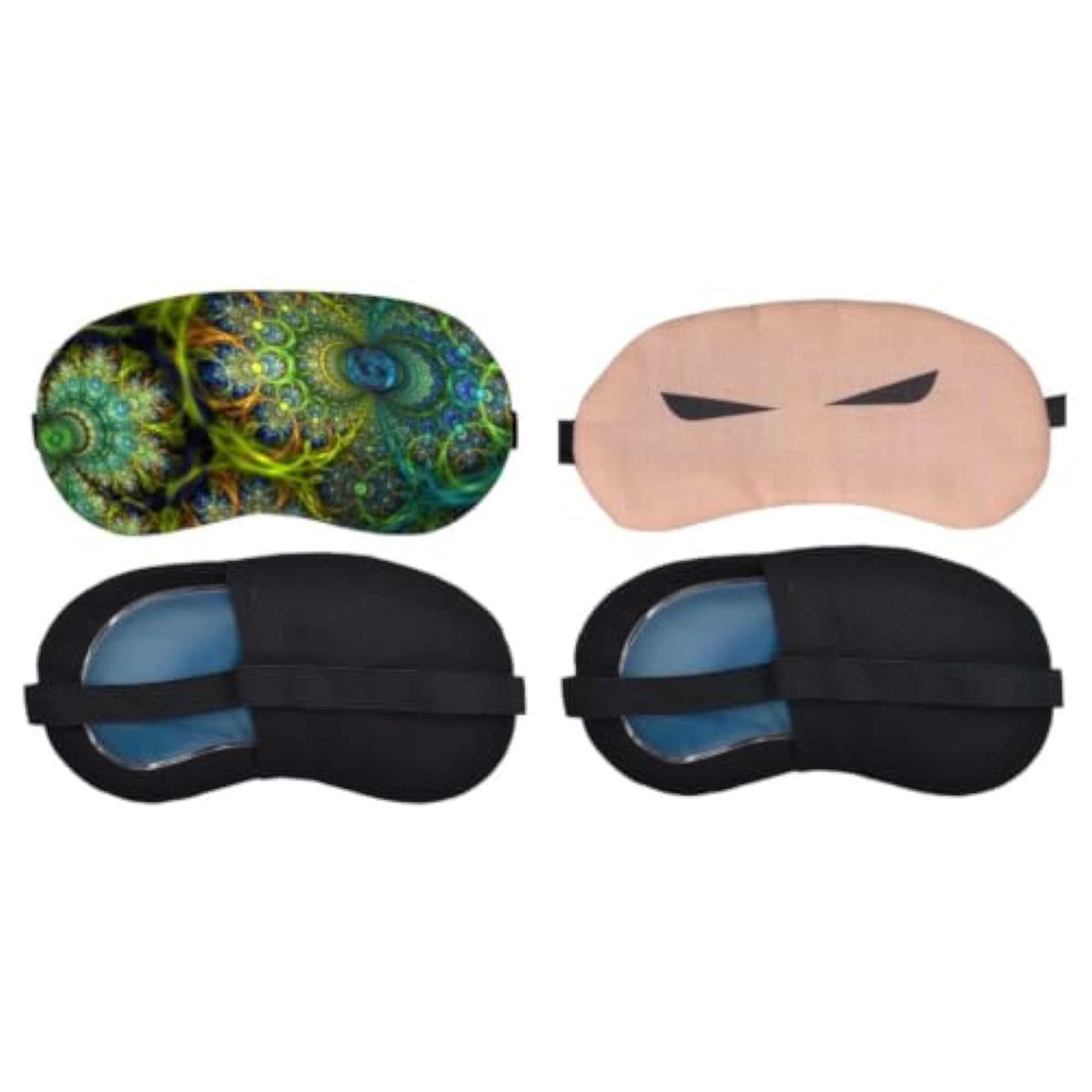 Pack of 2 Soft Fabric Sleeping Eye Masks for Travel