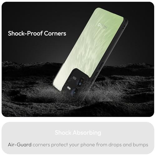 Image of KAPAVER Hybrid Back Cover Case Compatible with iQOO Z9 5G (PC+TPU) (Black)