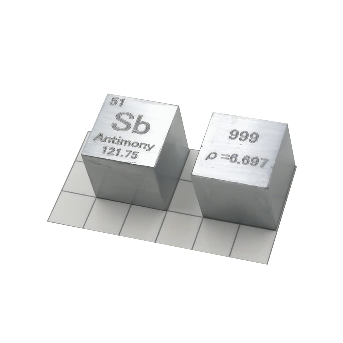 Antimoine SB pur à 99,9% cube de 10mm mat pour laboratoire