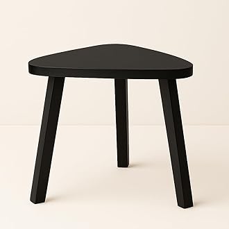 SBF Furniture Mini Triangle Side Table, 32 cm, Matte Finish, Modern Minimalist Design, 3 Angled Legs (Black1)