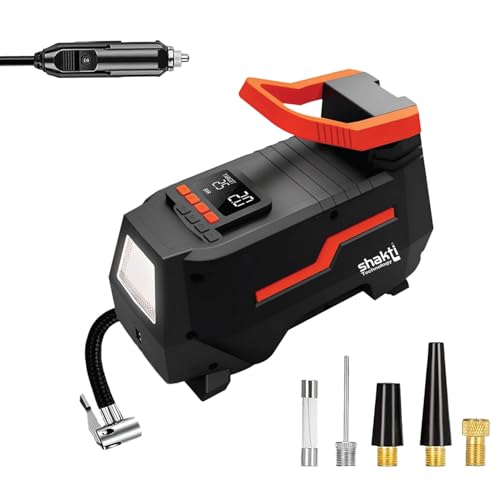 Image of Shakti Technology Regal DC - Digital Portable Tyre Inflator for car and bike - Digital Portable Air Compressor 12V DC for Car - Max Pressure 3-150PSI - Air Flow 22L /Min