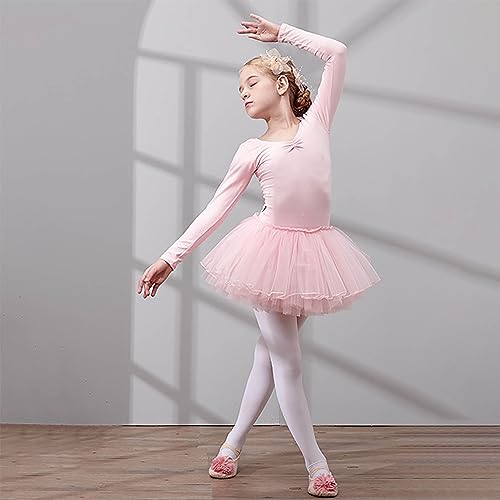 Vestido de princesa de aniversário para meninas, collant de balé de líder de torcida com bolinhas e