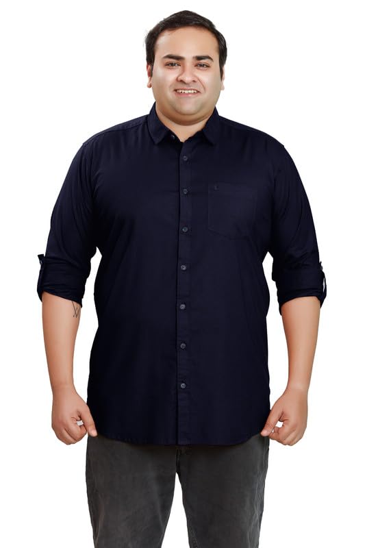 Image of BE ACTIVE Plus Size Lycra Cotton Satin for Men Shirts|| All Plus Size Men|| Cotton Stylish Full Sleeves Shirt for Men
