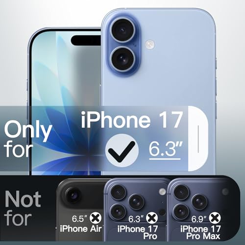 Image of JETech Matte Case for iPhone 17 6.3-Inch, Shockproof Military Grade Drop Protection, Frosted Translucent Back Minimalist Phone Cover, Anti-Fingerprint (Mist Blue)