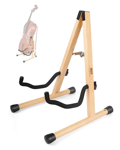 MUSO Cello Stand with Bow Holder,A-Frame Floor Stand with Padded Foam, Handcrafted Cello Rack Fits...