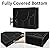 Waterproof Outdoor TV Cover 65-70 inch with Bottom, Thick Fabric, Dustproof and Weatherproof TV Cover with Remote Control Pocket, Black