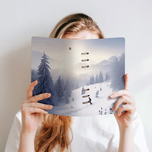 Cuaderno A5 de hojas sueltas Winter Skiing recargable con cubierta duradera 6