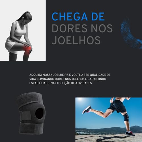 Joelheira de Compressão Esportiva Ortopédica Patelar Ajustável Rotula Estabilizadora Alivio De Dor e