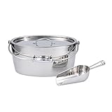 Crafthouse by Fortessa Professional Barware by Charles Joly Stainless Steel Oval Ice Bucket with Scoop, 2 Piece Set