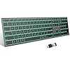 OMOTON Teclado inalámbrico para Mac con marco de metal forjado, 2.4G y Bluetooth dual (BT1/BT2), receptor tipo C/USB A, ultrafino, retroiluminado, teclado de tamaño completo para Mac/MacBook/iMac