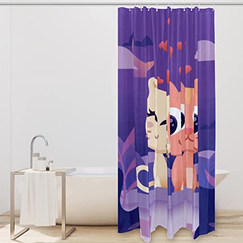 Rideau de douche chats lavable déco salle de bain moderne - 3
